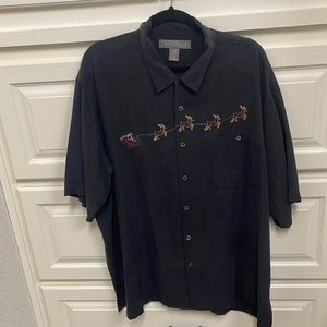 Tori Richard 2XL silk Christmas shirt